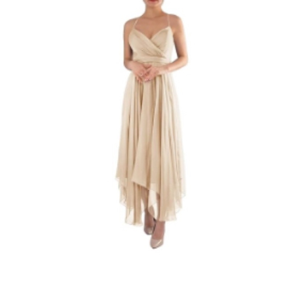 Elegant Asymmetrical Cream Dress